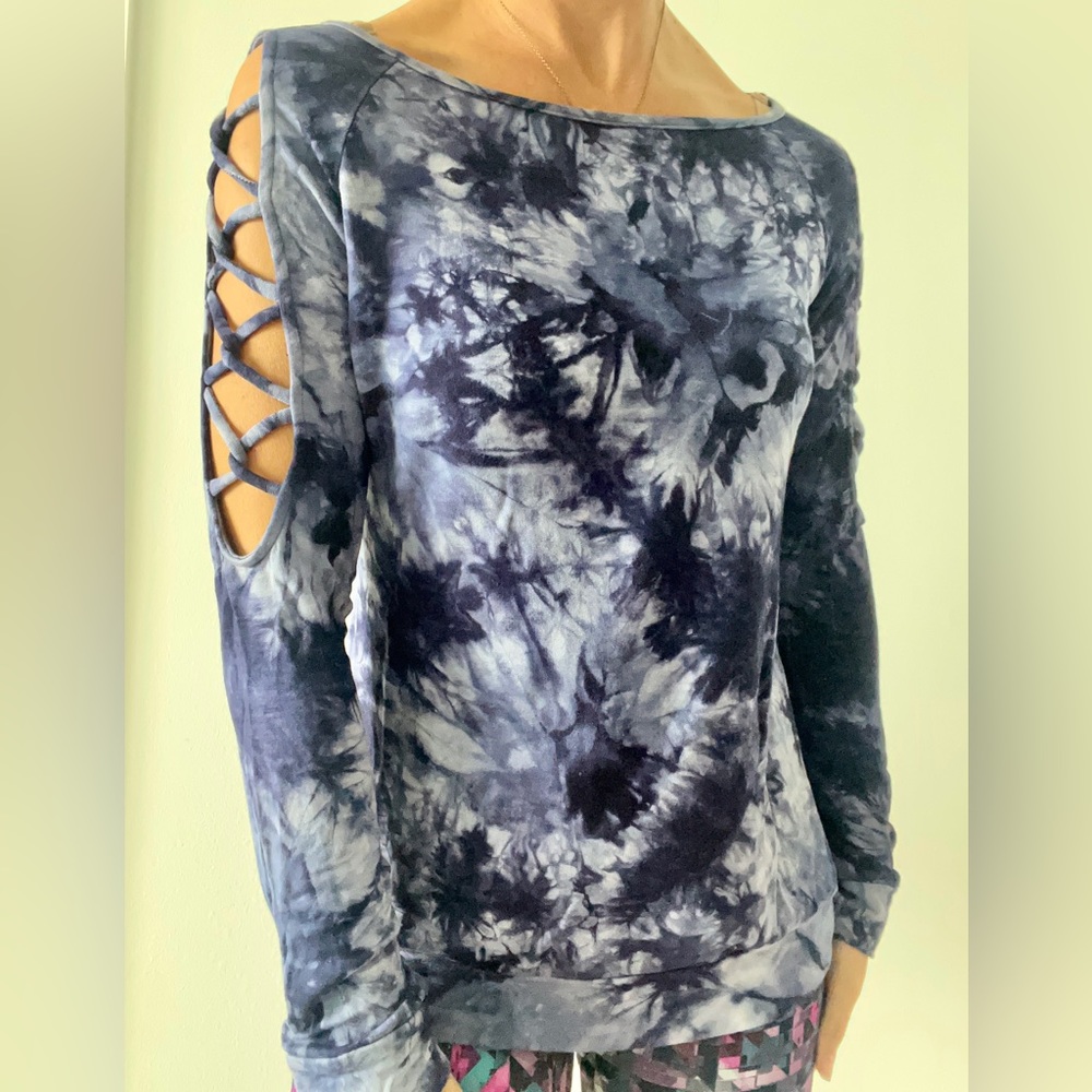 Tie Dye Shoulder Detail Sweatshirt